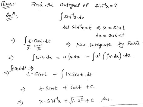 integral of sin inverse x